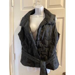 Talbots Black Quilted Sleeveless Vest – Size M